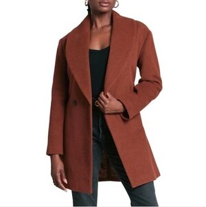Avec Les Filles Shawl Collar Wool Coat Dark Brown Sz M